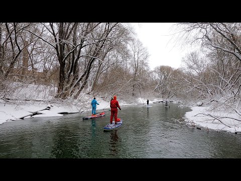 Видео: Зимняя SUP прогулка по Северке с торосами 12022023