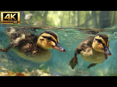Видео: Милые молодые животные на природе 🌿 4K UHD со спокойной расслабляющей музыкой
