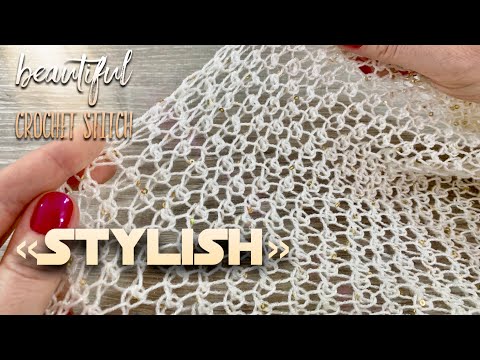 Видео: Вяжем узор крючком "STYLISH" для джемпера 🌟/ Beautiful Crochet Stitch Pattern