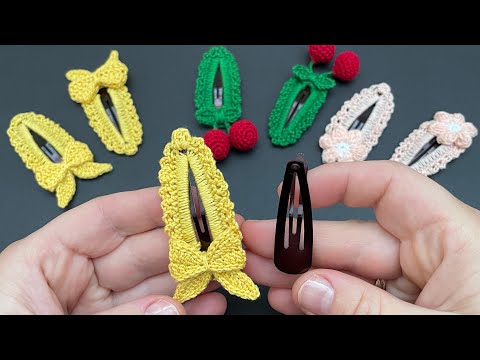 Видео: DIY Заколка гачком | Обв’язуємо заколку | Crochet hair clips | Вязаная заколка | Бантик крючком