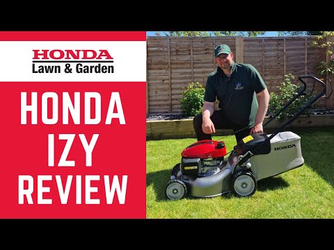 Видео: Обзор и демонстрация газонокосилки Honda Izy: стрижка травы — бензиновая газонокосилка для дома и...