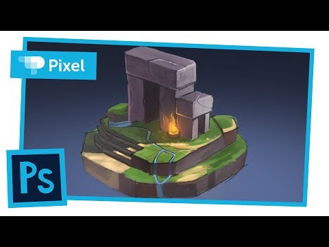 Видео: Уроки по цифровой графике, рисуем локацию в Adobe Photoshop