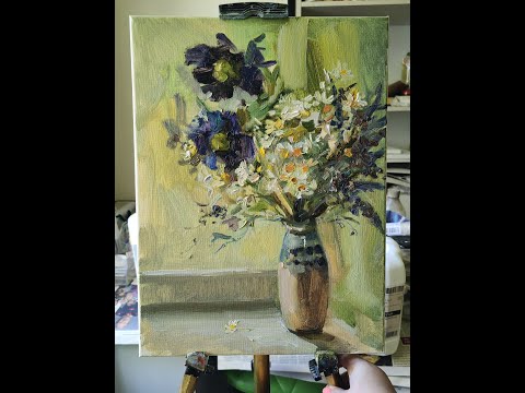 Видео: Пишем весенний натюрморт с полевыми цветами