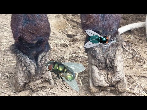 Видео: Копыта осла сильно деформированы, а лодыжки прогнили, чтобы привлекать мух!