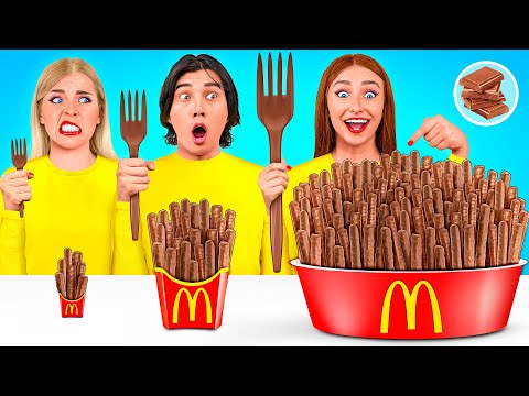 Видео: Большая, Средняя или Маленькая тарелка Челлендж | Сумасшедший Челлендж от Trend DO Challenge