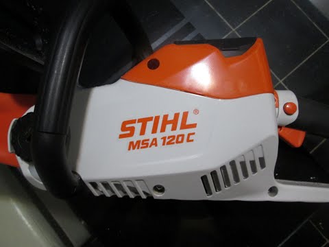 Видео: STIHL MSA 120 C - аккумуляторная пила . Краткий обзор.