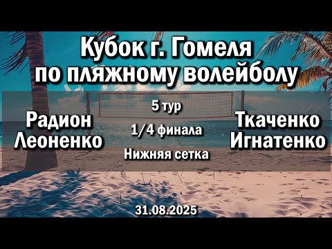 Видео: Волейбол 2025. Радион/Леоненко - Ткаченко/Игнатенко. Кубок г. Гомеля. 1/4 финала. 5 тур