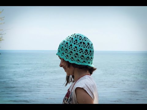 Видео: Летняя ажурная панама для девочки "Мята"