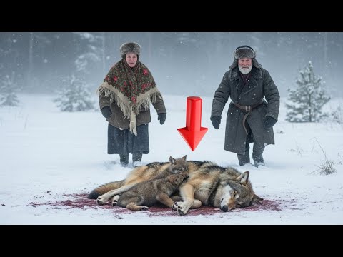 Видео: Старики нашли умирающую волчицу с детёнышами в снегу — и это чудо изменило их жизнь