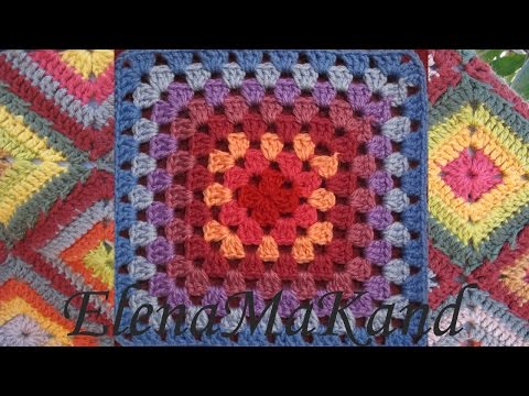 Видео: Бабушкин квадрат. Добавление нити другого цвета.Granny square. Adding another color thread