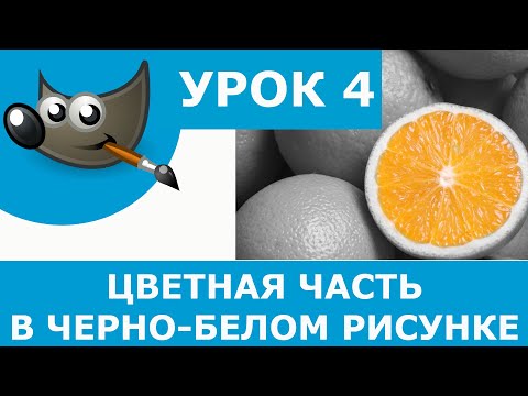 Видео: Как сделать изображение чёрно-белым и выделить цветную часть | Gimp 2  Урок 4