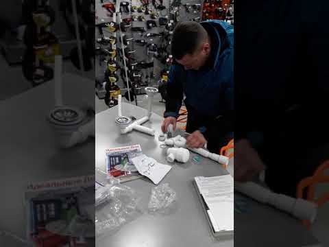 Видео: Сборка  сифона Nova для мойки на две чаши