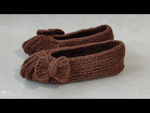 Видео: Тапочки-следки спицами. Сложность 0%.Вязание для начинающих.