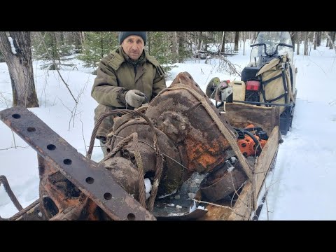 Видео: КОП Металла#сезон  В 2025! Вывоз металла#Весной ТУТ Будет#топ железяк трактора ТДТ-55, #по снегу.