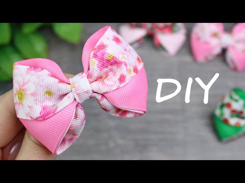 Видео: DIY Ribbon bow / Как сделать простые бантики / Clase magistral de arco