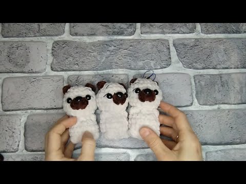 Видео: Мастер-Класс!!! Щенок Мопс!!! Брелок за 15 минут!!!#вяжуназаказ #вязаныеигрушки