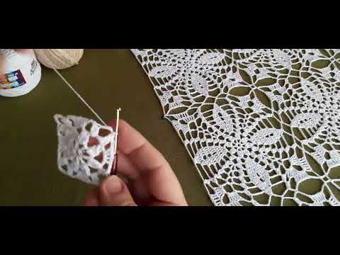 Видео: Квадратный мотив для скатерти крючком. Crochet square motif.Kwadratowy motyw na szydełku.