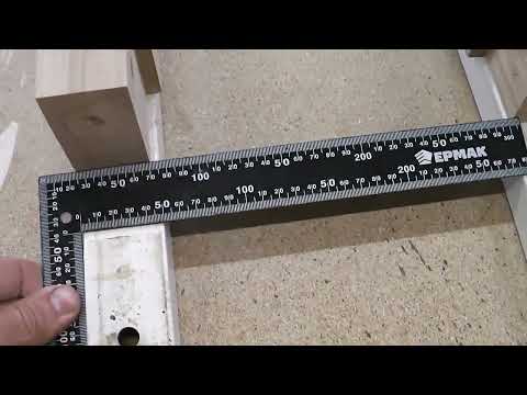 Видео: Табурет с косыми ножками на шипах и "сухарях" ч.2