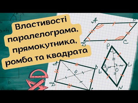 Видео: Повторити все про паралелограм, прямокутник, квадрат, ромб за 10 хвилин!