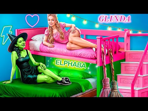 Видео: Розовая vs зеленая! Секретные комнаты одного цвета в школе!