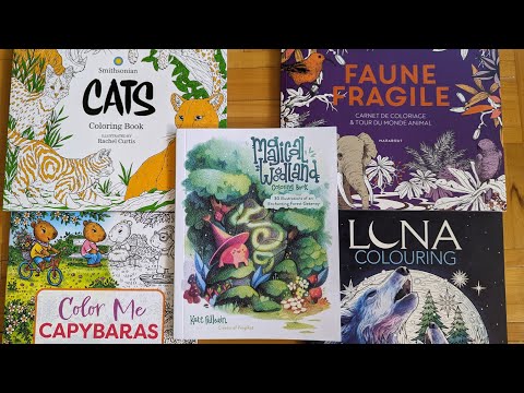 Видео: Покупки апрель. Cats: A Smithsonian Coloring Book, Faune fragile, Magical Woodland, Capybaras