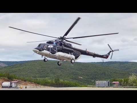Видео: Вертолёты Ми-38 и Ми-8МТВ в Магадане 2025