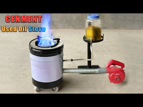 Видео: Только цемент, я делаю печь на отработанном масле легкой | Печь на отработанном масле вместо газа