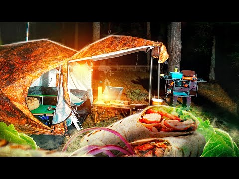 Видео: РАЗБИЛИ ШИКАРНЫЙ ЛАГЕРЬ//НОЧУЕМ В ЖАРКИХ ПАЛАТКАХ//МЕГАБЛЮДО НА ОГНЕ