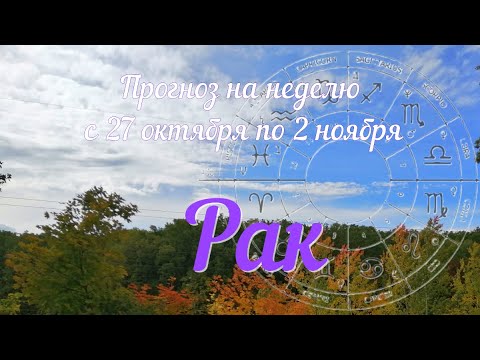 Видео: РАК ♋️Прогноз на неделю с 27 октября по 2 ноября .