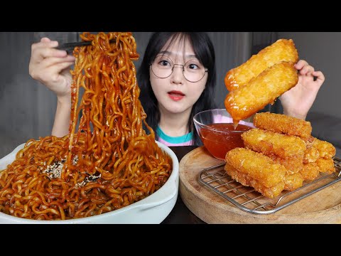 Видео: Острая лапша с черной фасолью и Картофель фриㅣMukbang ASMR
