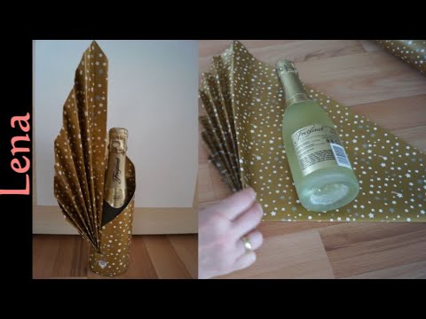 Видео: 𝗞𝗿𝗲𝗮𝘁𝗶v𝗲 𝗧𝗶𝗽𝗽𝘀 v𝗼𝗻 𝗟𝗲𝗻𝗮🍾 Flasche verpacken als Geschenk 🎁Fan Bottle Wrapping 🍾как  упаковать бутылку