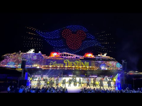 Видео: Disney Destiny — Церемония крещения | Проекционное шоу, дроны, Сьюзан Эган, Джош Д'Амаро и другие