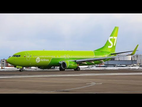 Видео: Взлёт из Москвы на Boeing 737-800 S7 airlines в Улан-Удэ