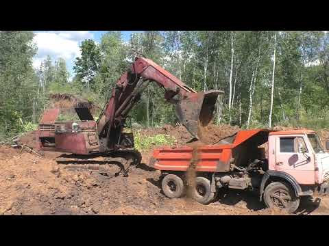 Видео: Экскаватор ЭО-5124 с прямой лопатой