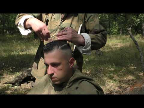 Видео: Стрижка солдата Вермахта / Wehrmacht soldier haircut
