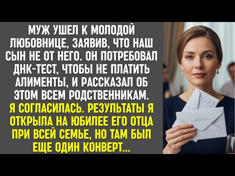 Видео: Муж ушел, требуя ДНК-тест. Я вскрыла результаты на юбилее его отца. Но там был и второй конверт.
