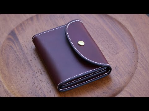Видео: Изготовление кошелька / Работа с кожей / Выкройка из бумаги / 184