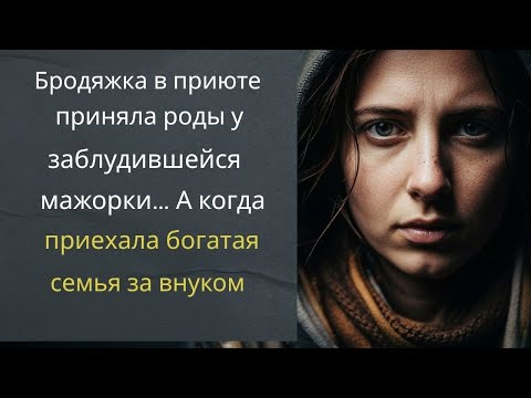 Видео: Бродяжка в приюте приняла роды у заблудившейся мажорки… А когда приехала богатая семья за внуком…