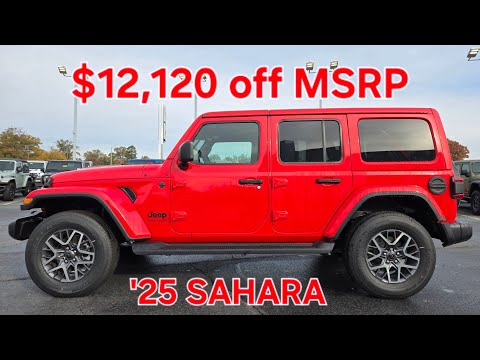 Видео: ПРЕКРАСНЫЙ Jeep Wrangler Sahara 2025 года (цвет Firecracker Red) теперь со скидкой более 20% от р...