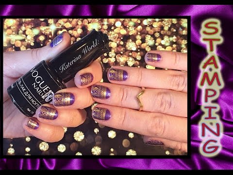 Видео: Стемпинг с Китайской пластиной XL-С на Гель лак Vogue Nails!