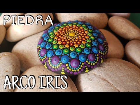 Видео: Как нарисовать мандалы на камнях # 4 Радужный камень