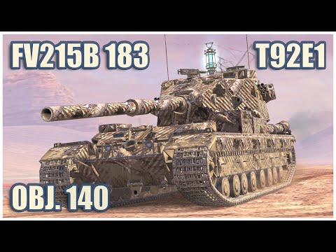 Видео: FV215b 183, Объект 140 & T92E1 • WoT Blitz Gameplay