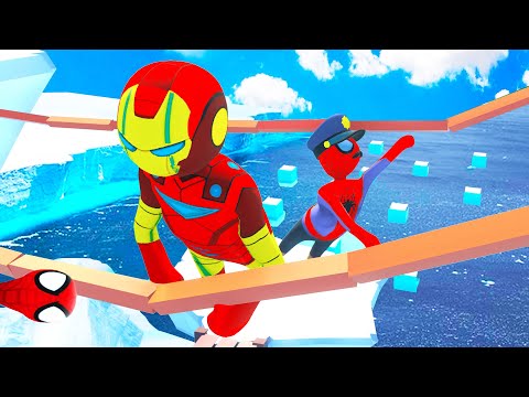 Видео: ЛЕДЯНОЙ ПАРКУР ЧАСТЬ 2 В HUMAN FALL FLAT пластилиновые герои Володя Человек Паук и Железный Человек