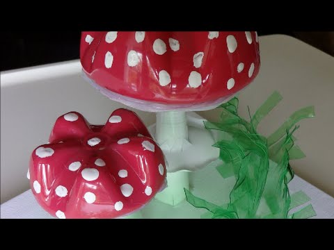 Видео: Как Сделать Мухоморы из Пластиковых Бутылок. Поделки Самоделки