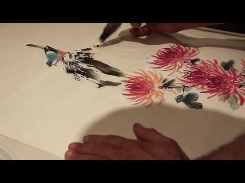 Видео: Китайская живопись с Вячеславом Синкевичем Хризантема