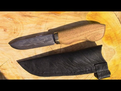 Видео: Нож из Дамасской стали, как сделать клинок, ручку и ножны