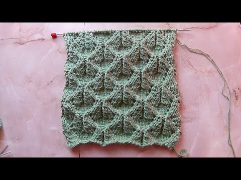 Видео: Объемный рельефный узор Вязание спицами Видеоурок 142