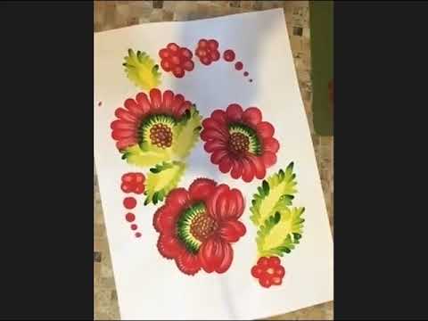 Видео: Майстер клас -  петриківський розпис. Квіти. Петриковская роспись.  Drawing lessons. Draw flower