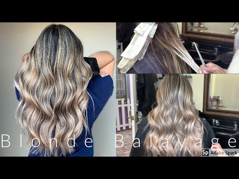 Видео: Техника мелирования балаяж (подсветка корней, тонирование, объемный блонд)