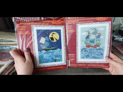 Видео: Мои запасы наборов для вышивки (1ч.): Риолис, Кларт, Чудесная игла, Алиса, МП Студия.